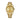 Gold watch with a detailed face on a white background