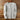 Light gray long-sleeve shirt with brown buttons on a wooden hanger against a wooden background