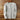 Light gray long-sleeve shirt with brown buttons on a wooden hanger against a wooden background
